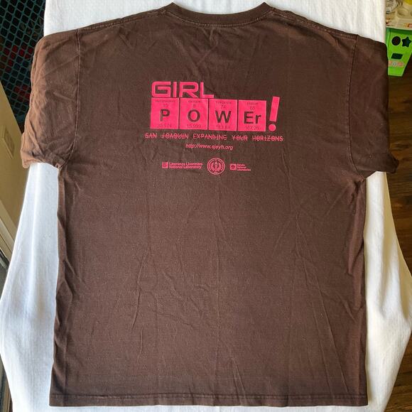 Port and Company Men’s Short Sleeve T-shirt size L, Brown, Girl Power - Picture 8 of 8